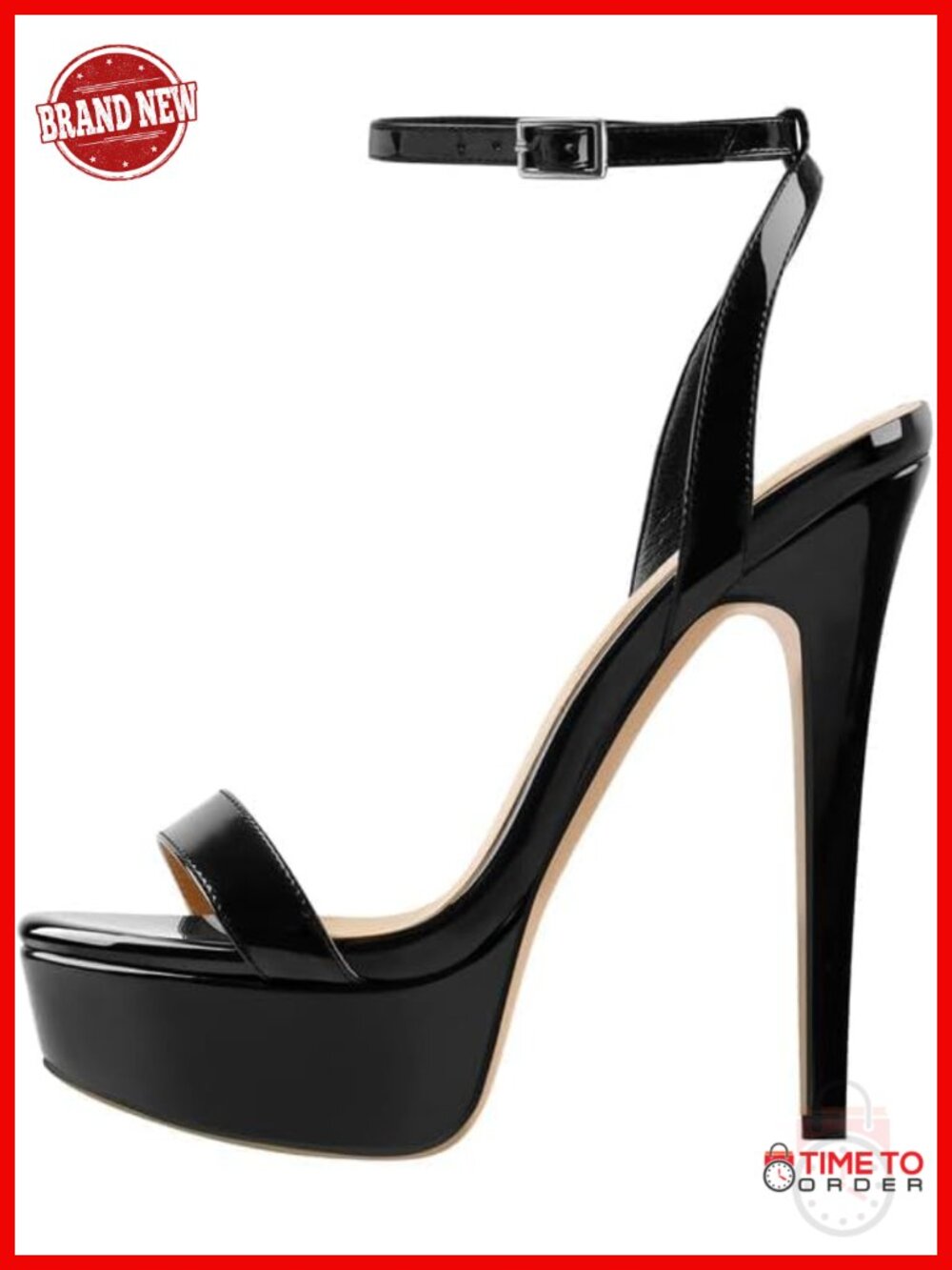Platform Stiletto High Heels for Women, Open Toe Ankle Strap Heeled Sandals